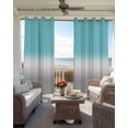 thumbnail image 4 of Teal White Grey Ombre Blackout Curtains 54 Inches Long for Bedroom, Blue Modern Abstract Aesthetics Thermal Insulated Room Darkening Black Out Window Curtain Panels Grommet Drapes for Living Room, 4 of 8