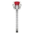 thumbnail image 3 of Solitaire with Accents Engagement Ring for Women - 1.465ct Simulated Ruby in 14K White Gold Promise Ring, 3 of 6