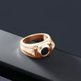 thumbnail image 5 of Gem Stone King 1.68 Ct Round Black Onyx 18K Rose Gold Plated Silver Men's Ring, 5 of 5