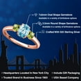 thumbnail image 2 of Gem Stone King 18K Rose Gold Plated Silver Blue Zircon and Green Peridot Engagement Ring for Women | 1.66 Cttw | Oval 7X5MM | Gemstone Birthstone | Size 7, 2 of 6