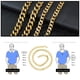 thumbnail image 4 of Guardurnaity Cadenas de eslabones de acero inoxidable simples de 3-5 mm para hombre para mujer Joyería de cadena unisex Ropa, zapatos y accesorios Miscelánea Oro 3 mm x 40 cm, 4 of 6