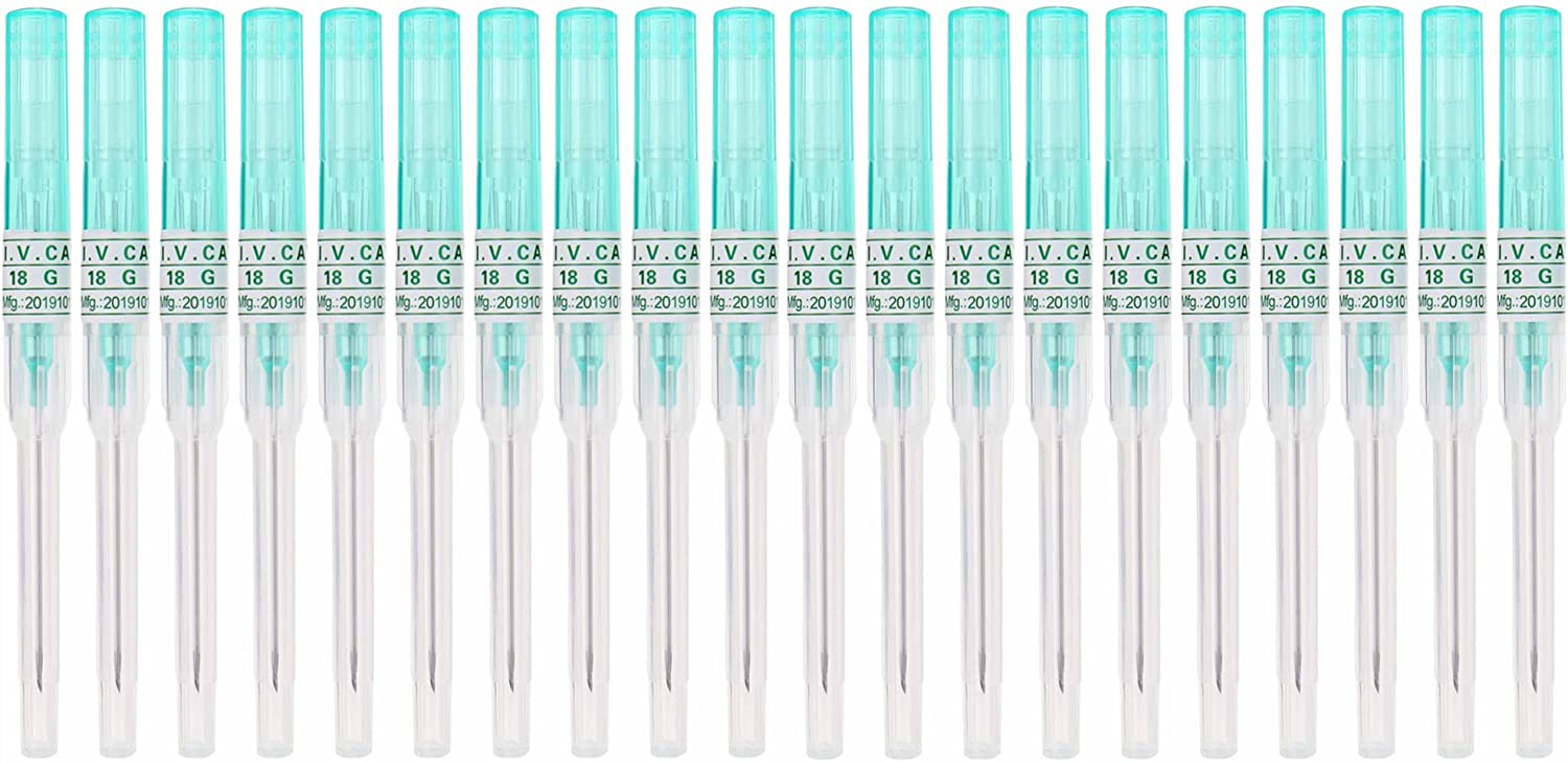 Piercing Needles,20PCS 18G IV Catheter Needles 18 Gauge Disposable