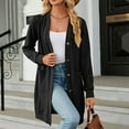 thumbnail image 5 of Cardigan Women Solid Pattern Pocket Button Loose Long Sleeve Casual Lightweight Outwear Coats, 5 of 7