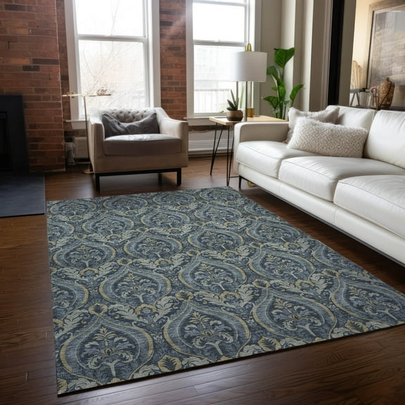 Addison Rugs Chantille Indoor/Outdoor Transitional Panel Blue Washable Rectangle Rug, 8' x 10'