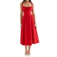 thumbnail image 2 of Vestido Midi Vestido Vestido Midi Bandge para mujer Vestido de fiesta elegante de verano sin espalda a la moda (Rojo S) Cgtredaw Para estrenar, 2 of 6