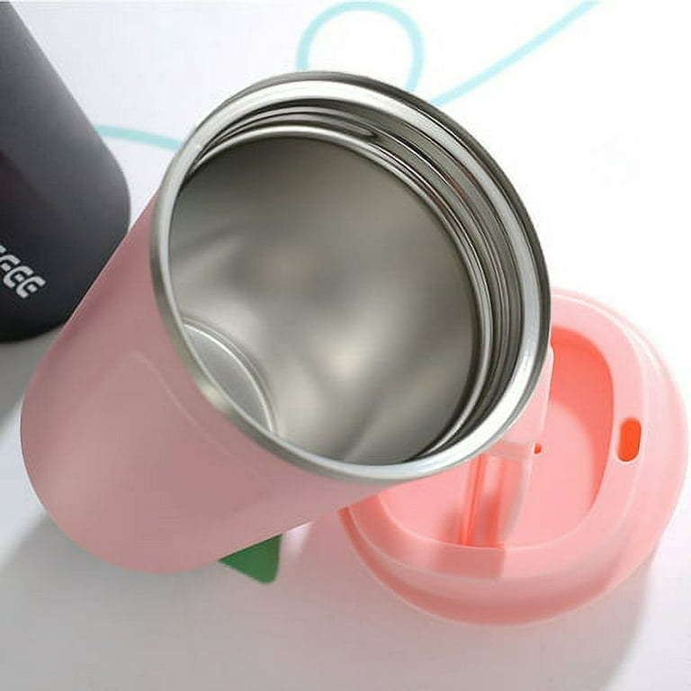 380ML Stainless Steel Car Coffee Cup Leakproof Insulated Thermal Thermos  Cup Car Portable Travel Coffee Mug Pink