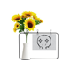 thumbnail image 1 of Jarrón de girasol artificial Unbranded Ojos de Color Negro Brillante Expresión Tarjeta de Bendición, 1 of 3