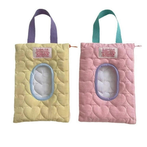2PCS Cotton Baby Wet Wipe Pouch Portable Wipes Holder Case Reusable Car Hanging Tissue Box Baby Stroller Hanging Bag