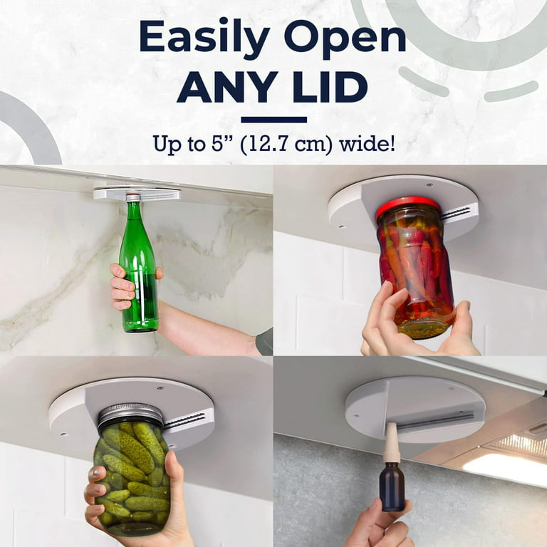 Jar Opener, Under Cabinet Jar Lid & Bottle Opener, Great for