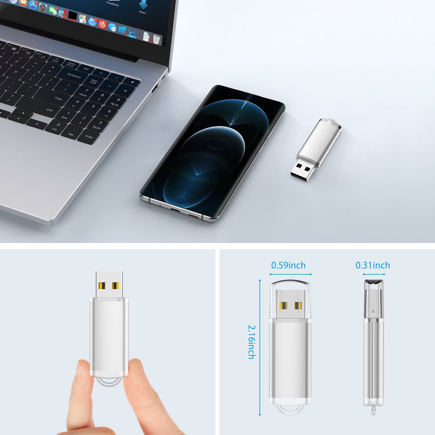 TOPESEL 10Pack USB Flash Drive 4GB USB 2.0 Pen Drive Memory Stick Thumb Drive Bulk