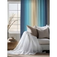 thumbnail image 4 of Sheer Curtains 72 Inches Long, Blue Teal Ombre Semi Sheer Curtains Light Filtering Window Treatment, Modern Yellow Gradient Farmhouse Art Privacy Voile Drapes for Living Room Bedroom 52x72 Inch, 4 of 7