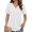 White, variant on MOSHU Deep V Neck Womens Tops Curved Hem Shirts for Women Fashion Trendy Blouses Casual Loose Fit Tees Tops