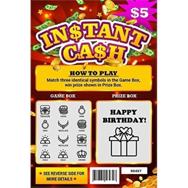 Happy Birthday Fake Scratch Off Lottery Ticket Surprise Birthday