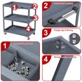 thumbnail image 6 of 3 Tier Rolling Cart, Thicken Movable Cart with Lockable Wheels Handle, Utility Cart, 6 of 8