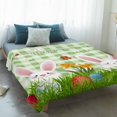 thumbnail image 4 of Easter Bunny Blanket Soft Cozy Warm Throw Blanket for Couch, Plush Fuzzy Flannel Fleece Blankets for Sofa, Spring Easter Eggs Floral Sage Green Plaid Bed Blankets Lightweight Gifts for Women, 40"x60", 4 of 9