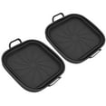 thumbnail image 2 of 2 uds cesta de silicona para freidora olla de silicona antiadherente accesorios para freidora con mango negro, 2 of 10