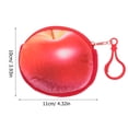thumbnail image 4 of Monedero de peluche con diseño de fruta en 3D, con cremallera y llavero, para mujeres y niñas (manzana roja), 4 of 7