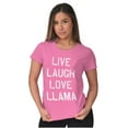 thumbnail image 4 of Live Laugh Love Llama Alpaca Humor Womens Fitted Plus Size Graphic Tee Brisco Brands 2X, 4 of 5