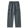 thumbnail image 6 of Blmnix Cargo Pants Men Travel Pants Cotton Pants Low Rise Baggy Pants Straight-Leg Gray Long Mens Pants Casual,M, 6 of 6
