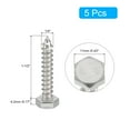 thumbnail image 2 of Uxcell Hex Head Lag Screws Bolts, 1/4" x 1-1/2" 304 Stainless Steel Partial Thread Wood Screws, 5 Pack, 2 of 7