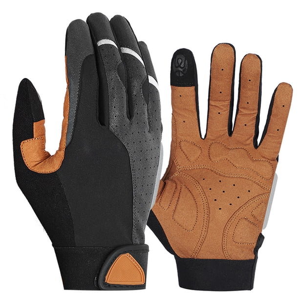 Guantes antideslizantes para montar en motocicleta, guantes de ciclismo con pantalla táctil y dedos completos, color negro y amarillo, M YUNYI BRAND Deportes
