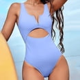 thumbnail image 4 of Sngxgn Swimsuit for Women Bathing Suits Front Cutout Adjustable Straps Ruched Swimwear(BU2,XL), 4 of 5