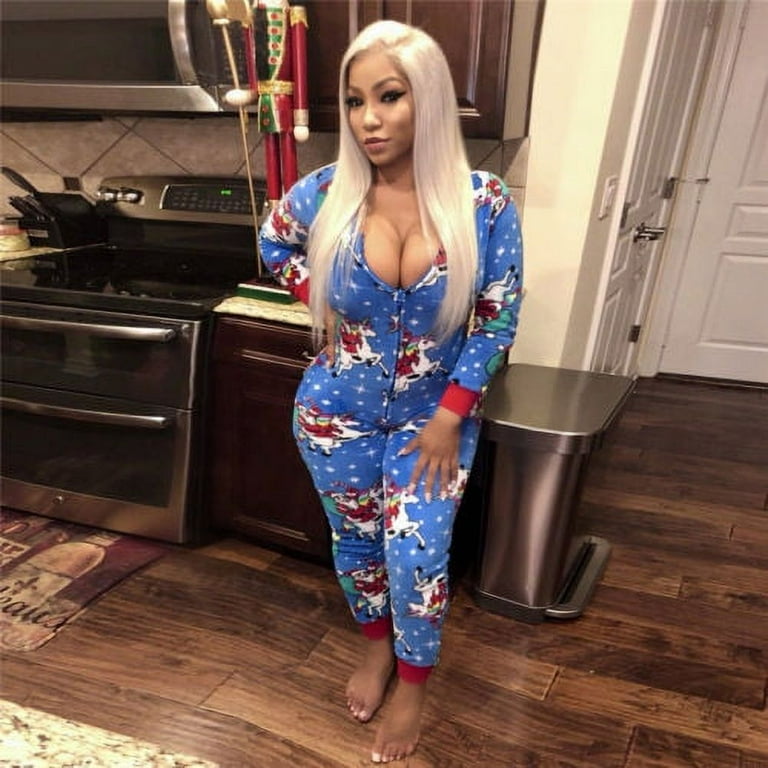 COUTEXYI Women Christmas Pajamas Long Sleeve Deep V Neck COUTEXYI Women Christmas Pajamas Long Sleeve Deep V Neck