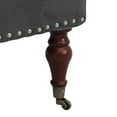 thumbnail image 6 of Abble Square Dark Gray Tufted Upholstered Cocktail Ottoman with Wheels, 6 of 7