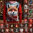 thumbnail image 4 of Bjutir Mens Sweatshirts Fashion Leisure Printing Christmas Digital 3D Printed Hoodless Pullover Sweater Orange, 4 of 4