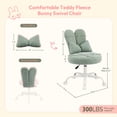 thumbnail image 5 of Ktaxon Teddy Fleece Office Chair, Rabbit Ear Vanity Chair with Adjustable Height, 360-Degree Swivel and Casters, Green, 5 of 10