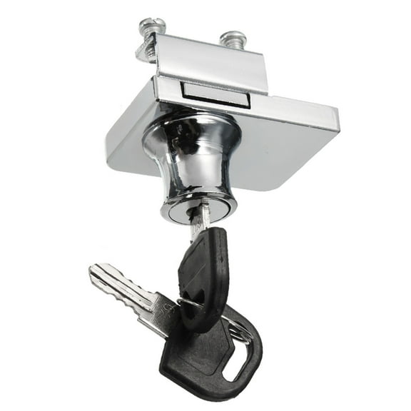 CIMAXIC Glass Door Lock Zinc Alloy Silver 1Pack