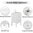 thumbnail image 4 of HLL White Nightstand Set of 2, Nightstands with 2 Drawers, Bed Side Table/Night Stand, Small Nightstand for Bedroom, Small Spaces, College Dorm, Kids’ Room, Living Room, Wood, 16W x 12D x 24H, 4 of 8