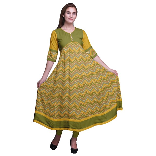 Bimba Longues Robes Anarkali Décontractées Kurti Ethniques Kurtis Indiennes pour Femmes