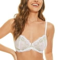 thumbnail image 5 of Wingslove Women's Sexy Lace Bra Plus Size Sheer Non Padded Unlined Underwire Bra,Vanilla 44C, 5 of 8