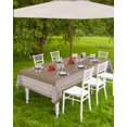 thumbnail image 4 of Hokiten Outdoor Tablecloths with Umbrella Hole & Zipper, Brown Geometric Rectangle Tablecloth 52x70 Inch, Vintage Greece Key Waterproof Table Cloth, Patio/Pool/Picnic Table Covers, 4 of 7