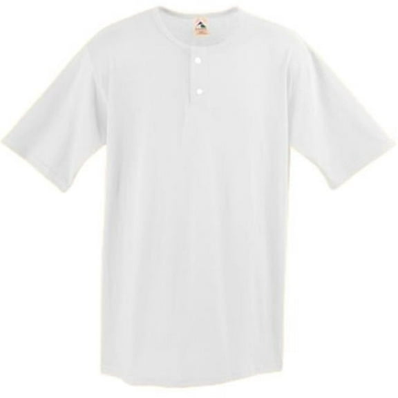 Augusta 580A Two-Button Baseball Jersey- White - Xl
