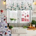 thumbnail image 6 of 2 Pack Valances for Windows, Eucalyptus Leaves Window Valances for Living Room/Bedroom/Bathroom, Watercolor Green Red Flower Plant Light Filtering Kitchen Curtain Valance 42"W x12" L, 6 of 9