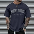 thumbnail image 4 of Caqnni T Shirts for Men Plus Size Men's T Shirt Short Sleeve Super Soft Regular Fit Crew Neck Letter Print T-Shirts for Men (Z03-Navy,L), 4 of 4