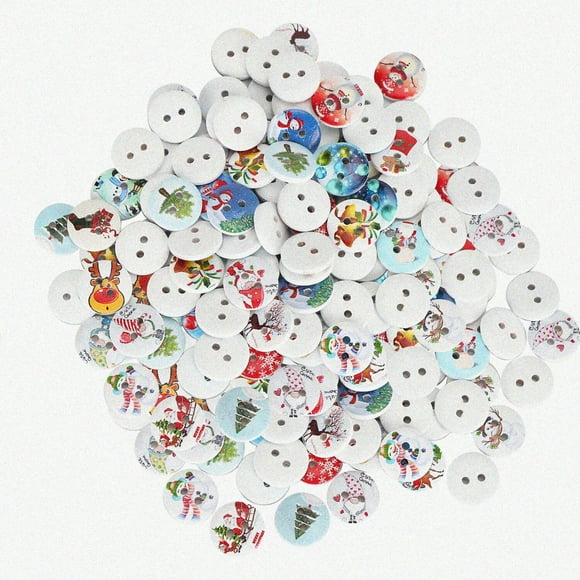 CraftWood Buttons: 200pcs 0.6in Round, 2-Hole Decorative Wooden Buttons for DIY Sewing & Clothes Embellishments