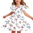 thumbnail image 6 of Afuyipoi Big Girls Casual A-Line Dress (5-15 Years) Summer Puff Sleeve Crisscross Back Backless Party Skirt for Daily Outdoor Wear White 11/12, 6 of 8