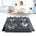 Miumaeov 4 Burner Gas Cooktops Built-In Cook Stove Kitchen LPG/NG Gas Hob with Adapter Electronic Ignition 23"