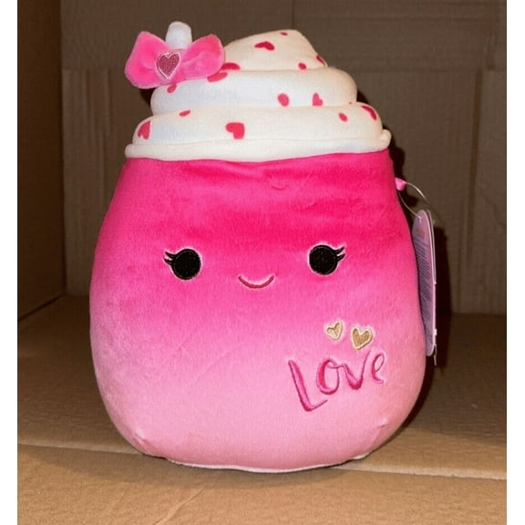 Squishmallow 8" Cinnamon Pink Frappe DRINK VALENTINES DAY PLUSH