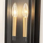 2-Light 17.5 Black Modern outdoor wall sconce