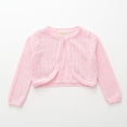 thumbnail image 4 of hengsof Girls Hollowed-Out Open Front Bolero Shrug Kids Solid Color Long Sleeve Cropped Elegant Cardigan Knit Sweater, 4 of 7