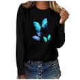 thumbnail image 1 of Womens Printed Long Sleeve Tops Blouse T-Shirt, 1 of 1