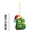 thumbnail image 4 of HomeDM 26 Letter Ornaments for Christmas Tree Decoration Xmas Hanging Pendant Gifts for Family Friends 3.15'' Green Ornaments for Farmhouse Home Wreaths Winter Party Letter B, 4 of 4