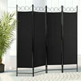 thumbnail image 6 of Room Dividers with 4 Panels Privacy Screen Folding Wall Dividers Room Partitions Dividers for Home Office, Black, 6 of 7