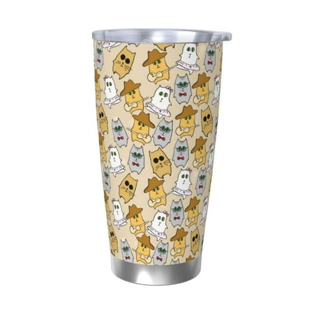 

Bingfone Music Dancing Cat for 20 Oz Stainless Steel Travel Mug Double Wall Water Coffee Cup for Home Office Outdoor Works Great for Ice Drinks and Hot Beverage-Without Straw