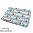 thumbnail image 5 of Shabby Flora Floor Pillow Lounger Cover, Anchors with Romantic Peonies Roses Watercolor Art Bold Stripes Nautical, Nap Mat Printed Fabric Case for 5 Pillows, 88" x 27", Multicolor, by Ambesonne, 5 of 5