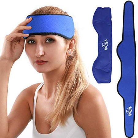 Hilph Headache Ice Pack for Migraines Relief, Reusable Ice Pack Head Wrap with Gel Cold Pack for Headaches, Stress Relief, Fever